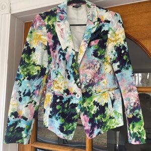 Worth Women’s Painting Themed Cotton Stretch Blazer Size 6